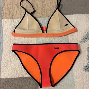 triangl swimwear Orange & Cream Neoprene Bikini Set
